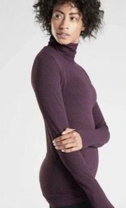 Athleta Seamless Flurry  Turtleneck Spiced Cabernet Purple Size XS