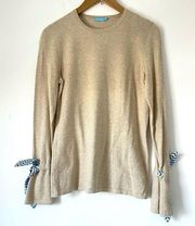 NEW J. McLaughlin Juney Sweater Heather Oatmeal Tan Crew Neck Women’s Small S