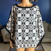 Thalia Sodi Havana Butterfly Bumblebee Black White Blouse