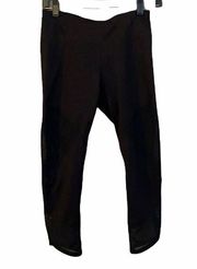 MTA Sport Small Black Mesh Capris Crop leggings