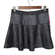 NWT Candies Black And Silver Metallic‎ Y2K Mini Skirt Size S A21