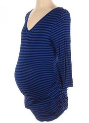 🎊HP🎊 Liz Lange Maternity blue and black striped tunic top size large