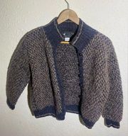 Peruvian Connection Brown 100% Wool Cardigan ( S )