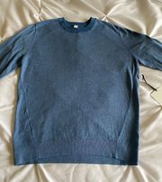 Blue  Silk-Blend Crewneck Sweater
