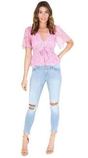 Pistola Audrey Mid Rise Skinny Distressed Ankle Crop Size 24