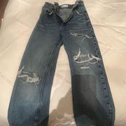 Zara high rise wide leg jeans