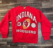 Vintage 90’s Indiana University Hoosiers Football IU Crewneck Size Small Red