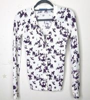 𝅺Delia’s lavender and white floral cardigan