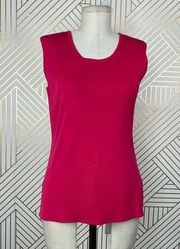 Misook Classic Knit Sweater Tank Top in Hot Pink Size XS