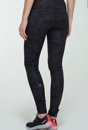 Lululemon 🦄   Speed Tight Fullux Leggings Savasana Camo Ruched Black Soot RARE 6