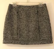 Nell Tweed Herringbone Zip Trim Skirt