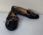 Polo Moccasins Loafers Black Slip On Leather Sz 7 B RLZ 3044 60064