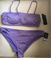 NWT California Waves 2 Pieces Swimsuit Bikini Size XL Purple Color