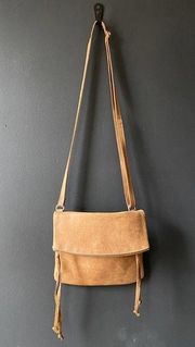 Roots Canada Leather Folder Over Tan Crossbody bag