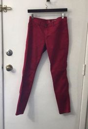 NY & Company Red Jean Legging Size 6