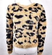 Faux Fur Cheetah Print Sweater