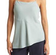 Theory Silver Mint Green Drape Square Neck Camisole Tank Asymmetric Small NEW