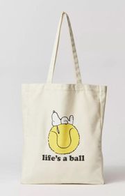 Peanuts Snoopy Life's A Ball Tote Bag NWT