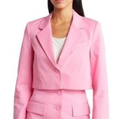 Derek Lam 10 Crosby cropped single breasted blazer pink size M barbiecore