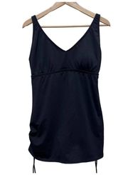 TYR Black Solid V Neck Sheath One Piece Swimsuit Size 16 See Description