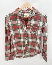 Denim & Supply RL Tomboy Grey Red Yellow Button Down Flannel Women's Size XSmall