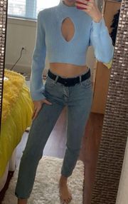 Blue Cropped Sweater