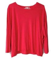 Sundry coral 3/4 sleeve boxy top casual tee