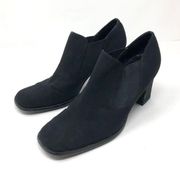 LIZ CLAIBORNE black fabric booties