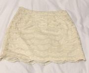 Lace Mini Skirt in Cream