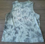 Women's Fifth Sun sleeveless tank top , size small, beer lime sunshine