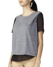 Armani Exchange women's layered tee soft wool jersey chiffon short sleeve top