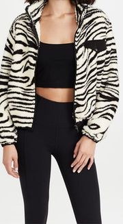 NWT  Plush Apparel Zebra Zip Up Jacket Size Small