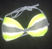 Neon Green And Gray Swim Top