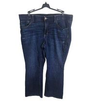 Evri Size 18WS Dark Wash Bootcut Jeans, Slightly Distressed