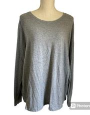 Terra & Sky Gray Long Sleeve T Shirt Women's Plus Size 2X