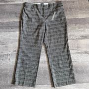 LOFT Grey Plaid Tweed Pant NEW Womens 16 High Waist Straight Fit Trouser Career