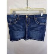 Red Camel Denim Mini Skirt Women’s Size 7 32 Waist 13 Height Blue Zip Front