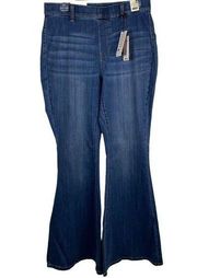 Judy Blue Pull on Super Flare medium Blue high waist Jeans Women's Size 14W