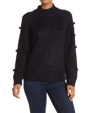 CeCe by Cynthia Steffe Pompom Knit Sweater S Black