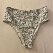 crisscross high waisted floral bikini bottom