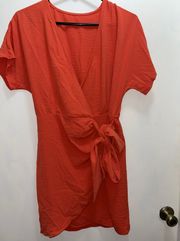 Orange Wrap Dress