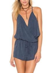 Bella Dahl Drape Front Romper in Deep Royal Blue