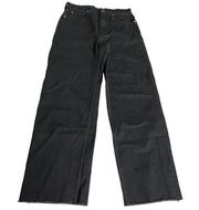 Everlane The Way-High Straight Leg Raw Hem Jeans Coal Black Size 27 Long