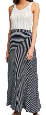 Anthropologie Sundays in Brooklyn Maxi Skirt Mixed Stripes Jersey Knit Navy XS