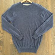 100% Cashmere Crew Neck Long Sleeve Sweater in Cornflower Blue Size Small