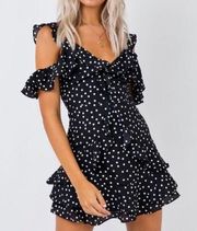 Princess Polly  midnight mini dress polka dot size 8