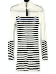 Rag & Bone Dress Women's Size M Kate Striped Turtleneck Sweater White Multi NWT