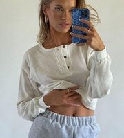 Princess Polly Mia Cropped Henley Sweater