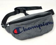 Champion Gray Embroidered Spell-out Logo Knit Adjustable Fanny Pack Silng Bag