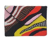 VICI Handmade Beaded Multicolor Clutch Crossbody Bag Envelope Style Chain Strap